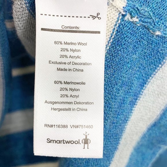 Smartwool Everyday Striped Sweater Sz S Blue - Picture 7 of 8